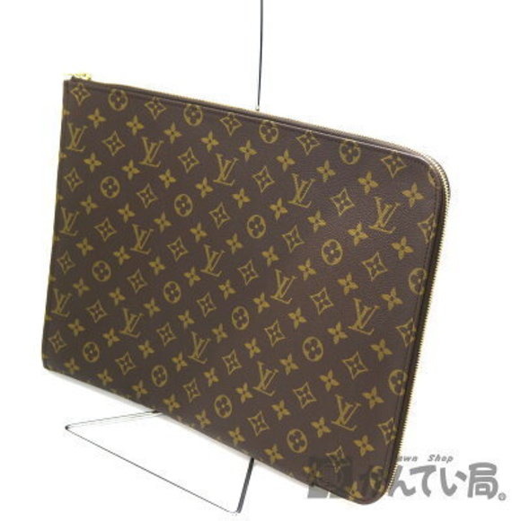 Louis Vuitton Pochette Document Monogram Canvas Clutch Bag Brown - Picture 1 of 6